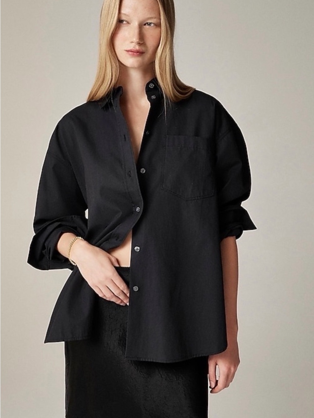 J. Crew Black Etienne Button-Down Shirt XXS